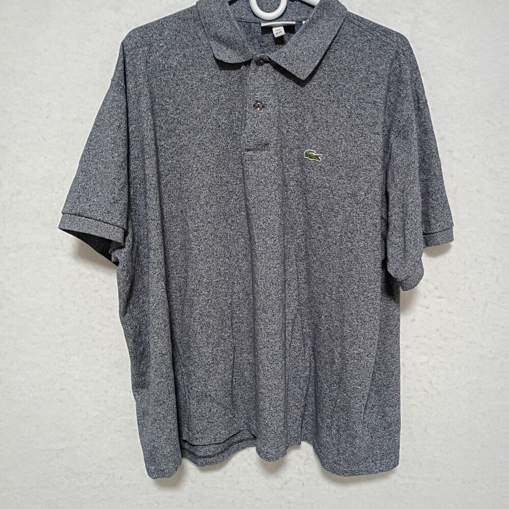 Lacoste Polo Size 4XL Heather Gray Soft Lightweight Made in Peru 100% Cotton